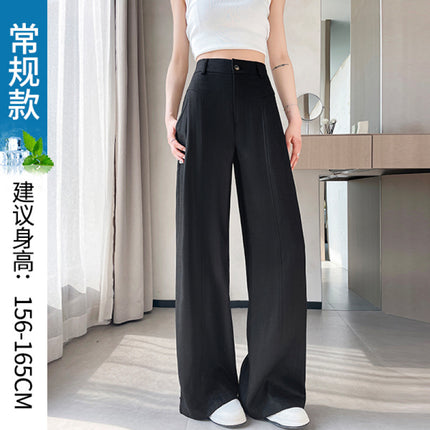White Wide-Leg Pants for Women 2025 Spring and Summer New High-Waisted Loose Draped Casual Pants High-End Lazy Style Cotton and Linen Pants