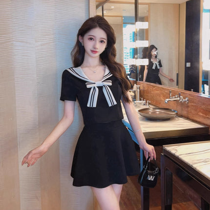 Pure sexy suit hot girl wind contrast color low cut dress spa foot bath technician work clothes a short skirt foreign trade