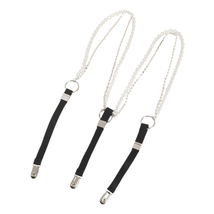 Amazon's New Pearl Rhinestone Chain Strap Clip Chain Women's Outer Wear Fashionable and Versatile Elastic Elastic Suspenders Trendy