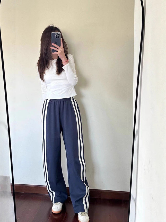 Women's Pants 2025 New Summer Style for Petite Figures, Height-Enhancing Spring Style, Straight-Leg, Curved Knife-Cut Wide-Leg Casual Pants, High-Waisted, Slimming