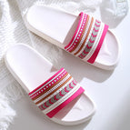0132-white background red band / 36-37 (standard yardage)