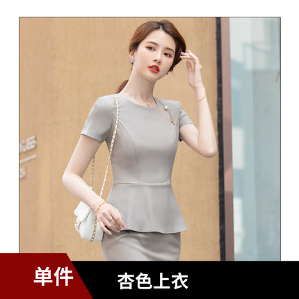 Professional suit Female Summer Fashion Goddess Fan Suit Forearance Hotel Front Desk Tooling Sales Office Jewelry Store Overalls