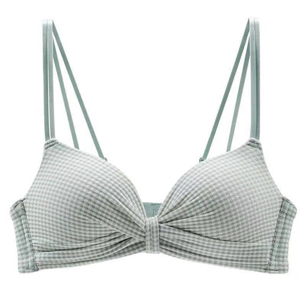 Summer Beautiful Back Bra for Women with Small Breasts, Push-Up Girl's Triangular Cup Adjustable Wire-Free Bra, Seamless Bra Set