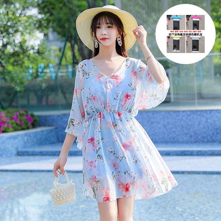 New plus size Swimsuit Women's Hot Spring Belly Covering Slim Split Bags Three-Piece Set 40.00 kg-100.00 kg chubby girl