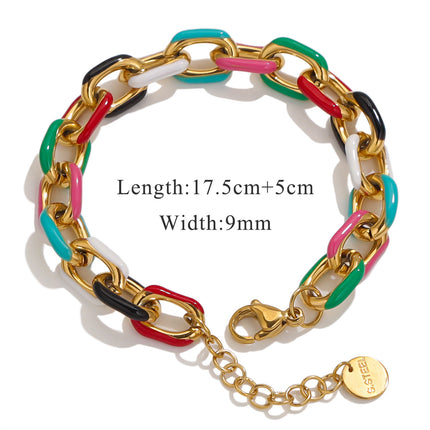 European and American Cross-Border Jewelry Colorful Bracelets for Men and Women, Light Luxury High-End Stainless Steel Non-Fading Jewelry Wholesale