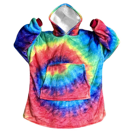 Hooded Blanket Hoodie Blanket Cross-Border Flannel Thickened Lamb Fleece Robe Fleece Pullover Tv Blanket