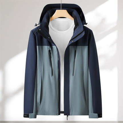 Windproof and Waterproof Three-in-One Down Jacket Fleece Graphene Hooded Work Clothes Jacket Work Clothes Printing