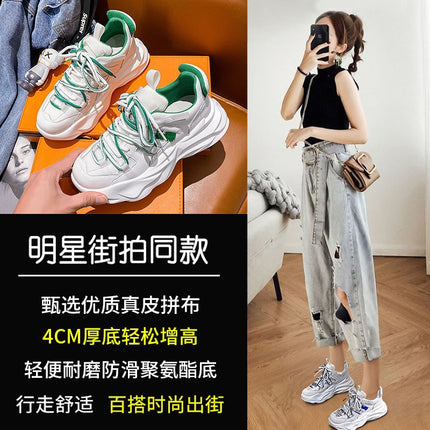 European Style Women's Sports Shoes 2025 Spring/Summer New Trendy Fashion Breathable Versatile Dad Sneakers with Thick Soles