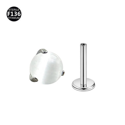 F-136 Titanium 1.0/1.2 Thick Natural Stone Lip Ring Earrings Lip Studs Ear Studs Tragus Body Piercing Jewelry Wholesale