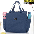 Tc04 [navy blue] solid color bento bag on both sides