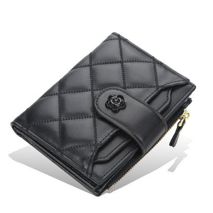 Baellerry Short Women's Wallet Fashionable K-Style Multi-Card Slot Card Holder Vertical Storage Simple Coin Purse for Women