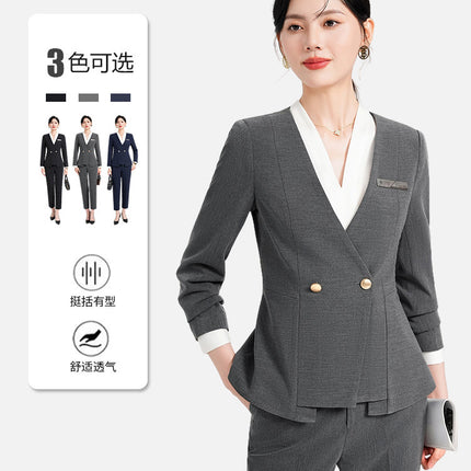 Jewelry Store Work Clothes Women's Autumn and Winter Temperament Goddess Fan Gan Practice Work Clothes OL Formal Occasion Professional Formal Suit Dress