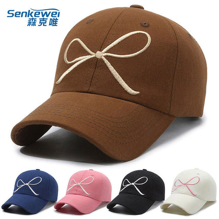 Guannuo Hat South Korea Embroidered Big Head Baseball Cap Women's Face Small Cap Wide Brim Big Face Widened Hat