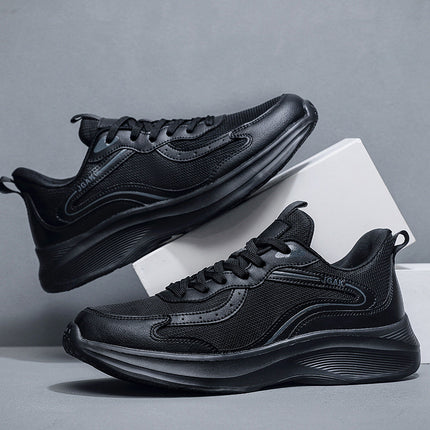 2024 new men's shoes explosive casual fashion shoes preferred material soft mesh plus size cross-border running shoes black