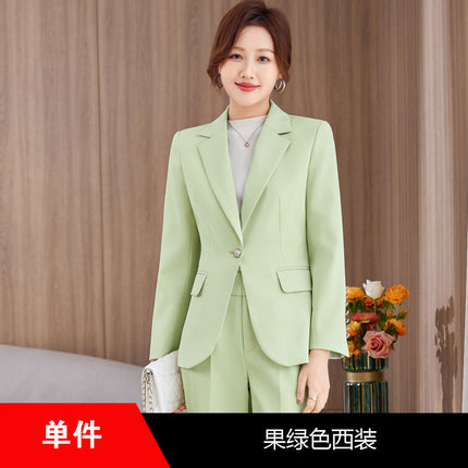 light blue Suit suit Women's 2023 New Autumn and Winter Thickened Business Wear Commuting Elegant Fashionable Age-reducing Two-piece Set