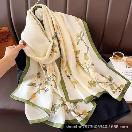 2024 New Arrival Li Brocade Satin Scarf Women's Elegant Printed Fashionable Scarf Spring Autumn Winter Scarf Scarf Shawl