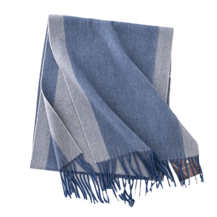 Wool Scarf Autumn and Winter 2025 Double-Sided Splicing Scarf Women's Thickeneded Warm Shawl Simple Tassel Versatile Scarf