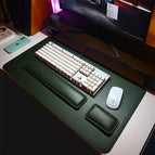 (dark green + gray) table mat 40x80 + wrist pad set