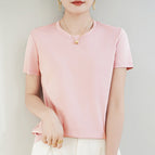Round neck light peach pink / S