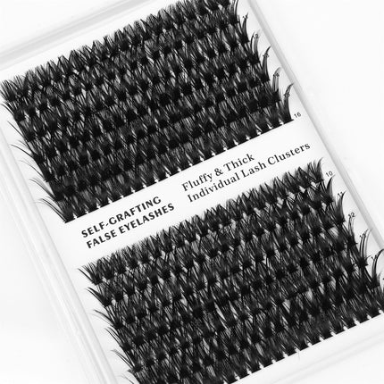 European and American Cross-Border False Eyelashes 60D Hot Melt Hair Large Capacity Dense Curling 14 Rows Segmented Single Cluster Eyelashes