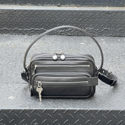 2025 New Leather Multi-compartment Zipper Handbag Key Pendant Underarm Bearer Bag Fashionable Shoulder Crossbody Bag