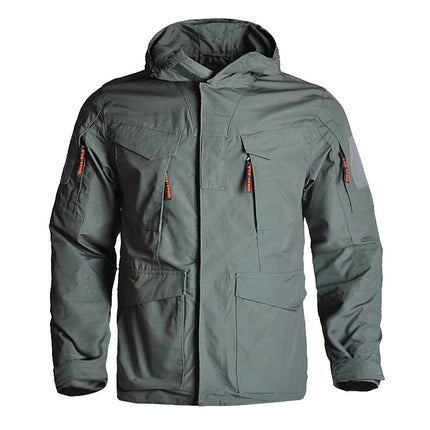 Hanye Outdoor Tactical Windbreaker Mid-Length M65 Jacket Spy Shadow Men's Waterproof Autumn and Winter Jacket