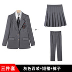 Gray suit + skirt + pants / S