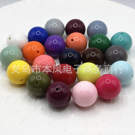 30mm solid color acrylic beads 25mm round beads translucent popular necklace key chain clothing headdress pendant