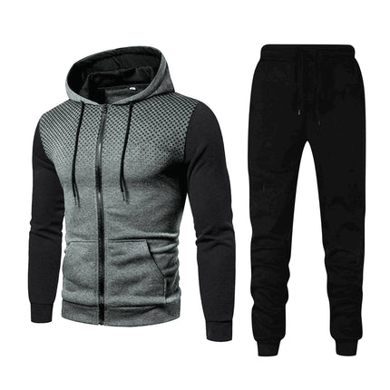 Men's Sweatshirt and Pants Set Cross-Border Amazon Foreign Trade Sports Fitness Men's Autumn and Winter Sweatshirt and Sweatpants Set