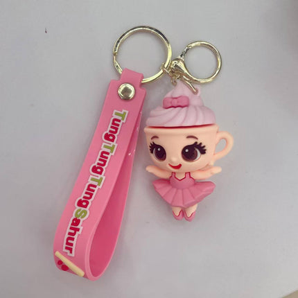 Cross-Border Foreign Abstract Shanhaijing Keychain Tung Tung Tung Sahur Car Wooden Stick Man Keychain