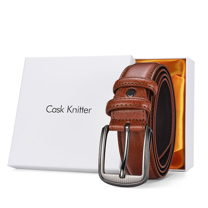 Foreign Trade Hot Selling Belt Men's Belt Pin Buckle Real Cowhide Simple Retro Denim Style Men's Trousers with Fixed LOGO