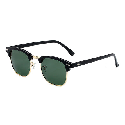 Classic sunglasses retro rice nail half frame sunglasses fashion color film reflective glasses cross-border manufacturers wholesale