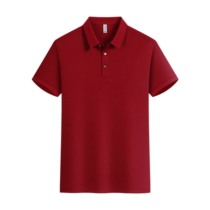 High-Quality Ice Silk Short-Sleeved Polo Shirt with Custom Printed Logo, Summer Breathable Lapel Quick-Drying Work Clothes, Work Clothes Printing