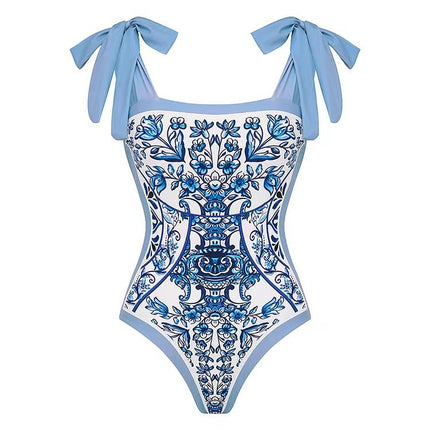 Fashion Sexy Bikini One-piece Swimsuit Women's Wrap Skirt suit European and American Foreign Trade Beach Skirt Gather Conservative Belly Cover