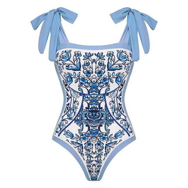 Fashion Sexy Bikini One-piece Swimsuit Women's Wrap Skirt suit European and American Foreign Trade Beach Skirt Gather Conservative Belly Cover
