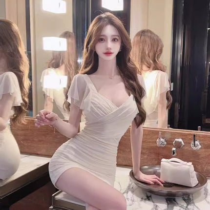 Bundy Ktv Nightclub Spa Club Work Clothes Pedicure Foot Bath Female Technician Work Waist Slimming Look Hip Dress