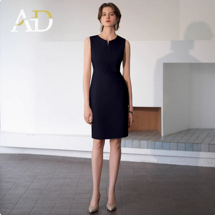 Spring and Autumn Fashion Ancora Red New Style Professional Women's dress suit Slim-Fit Slimming Collarless Dress Work Clothes