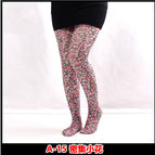 A-15 dense flowers / Printed pantyhose free size