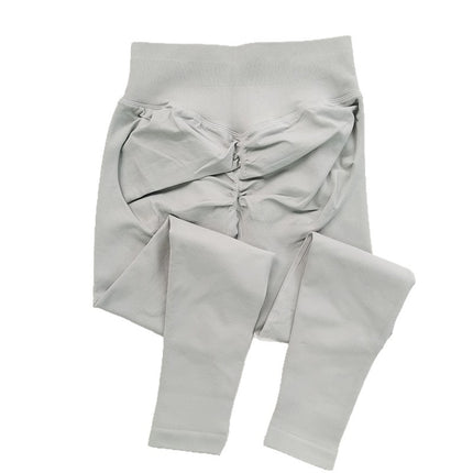 [Butt King] European and American Newly Upgraded Seamless Knitted Mid-Waist Peach Butt Pants Three-Section Waist Fitness Pants