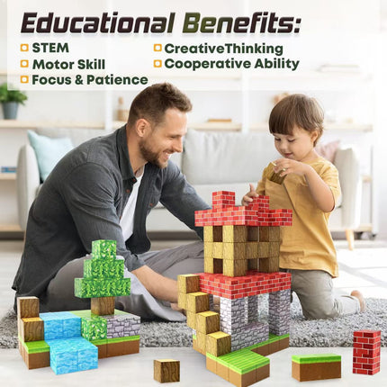 Cross-border My Magnetic Cube World Magnetic Suction Stone Building Blocks Children's Gift Educational Assembled Boy's Toy Interactive