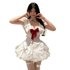 3048 white apron + same style tutu skirt / One size fits all
