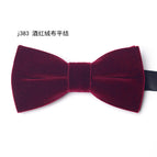 J383 burgundy velvet flat knot
