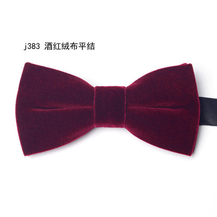 Wheat Gold Velvet Bow Tie Men's Formal Banquet Knot Wedding Groom Groomsman Dress British Bow Knot-Free