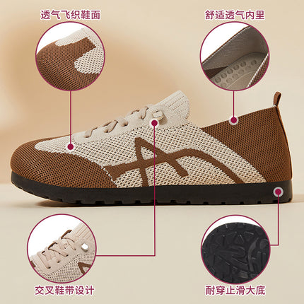 Shoes for Middle-Aged and Elderly Women, Summer Breathable and Comfortable Single Shoes, Factory Direct Sales, Soft-Soled Casual Slip-On Mesh Mom Shoes