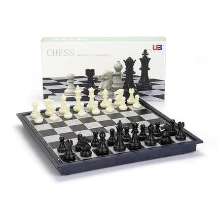 UB AIA Chess Magnetic Black and White Chessmen Folding Chessboard Children Students Training Chess for Competitive Games