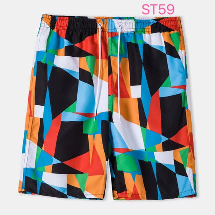 Cross-border European-size Summer Light Quick-drying Beach Trunks Men's Printed Swimming Trunks Shorts Shorts Large Shorts Surfers Pants