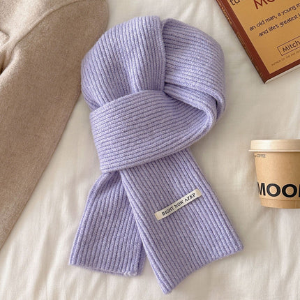 2025 Autumn and Winter New Wool Blended Pure Color Scarf for Female Students Korean Style Simple and Versatile Warm Couple Scarf