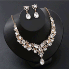 Gold necklace + earrings
