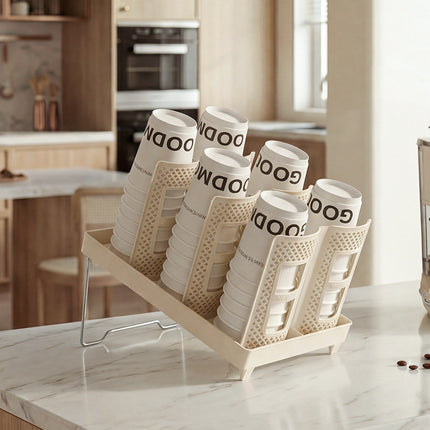 Removable multi-functional disposable paper cup holder single group double group size coffee cup storage rack