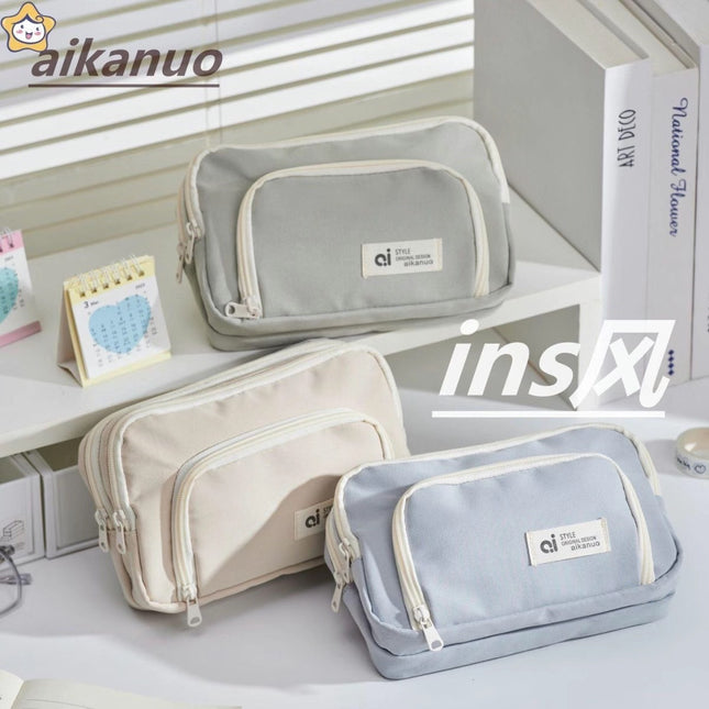 Multi-layer Pencil Case Large Capacity Pencil Case American Junior High School Students Cheap Simple Niche Japanese High-value Ins Premium
